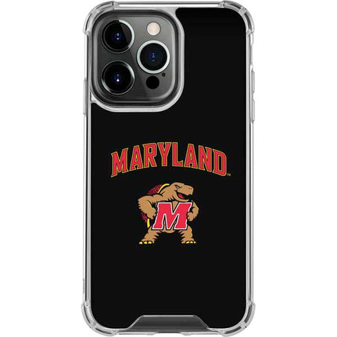 University of Maryland Collegiate Text iPhone 15 Pro Clear Case